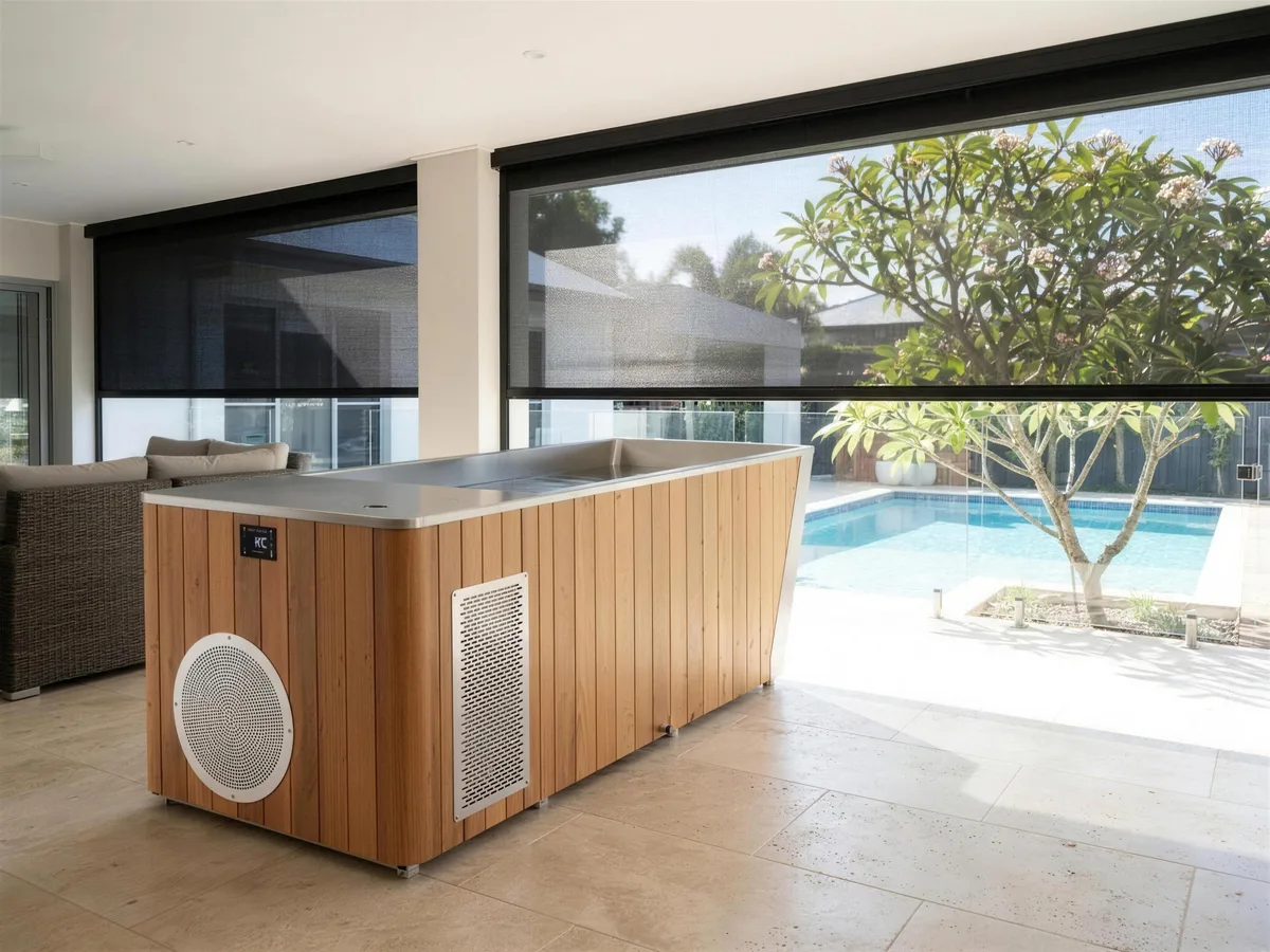 G5 All-in-One ice bath on a Noosa alfresco deck